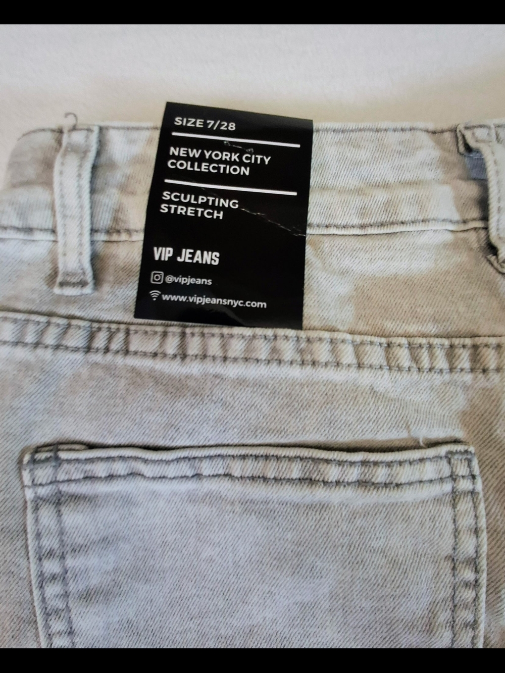 VIP Women’s Size 7 Gray Wide Leg Cargo Jeans - Picture 3 of 10
